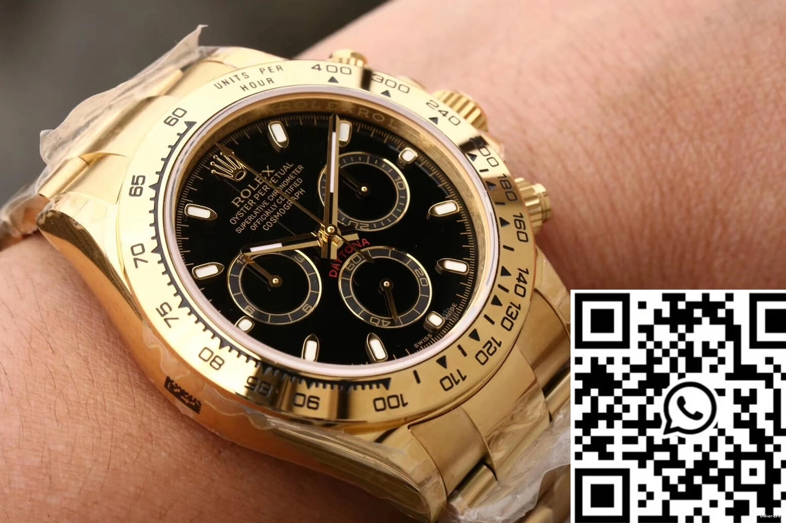 Yellow Rolex Cosmograph M116508-0004 Daytona Factory Black Gold Dial JH 0212